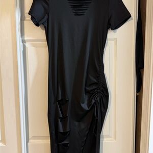 Black Ruched Dress
